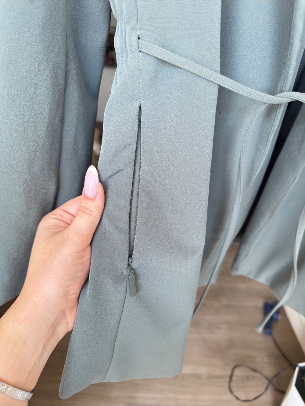 Athleta Sage Green Belted Blazer Jacket Size 4 Minimal Chic - Picture 4 of 10